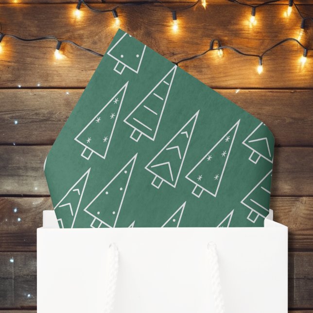 Papel De Seda Árvore de Natal Verde Moderna  (Criador carregado)