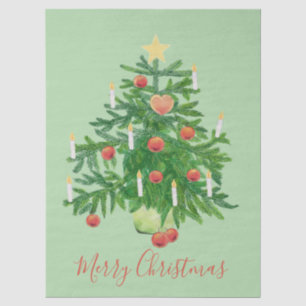 Papel De Seda Árvore de Natal Vintage com um Biscoito de Estrela