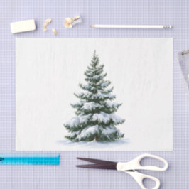 Papel De Seda Árvore de Pinheiro de Inverno
