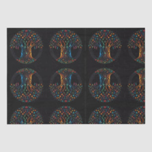 Papel De Seda Árvore de vida em cor do mosaico de vidro totalmen