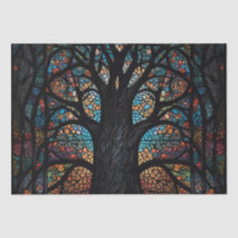 Árvore de Vidro Arte Mosaica Contida
