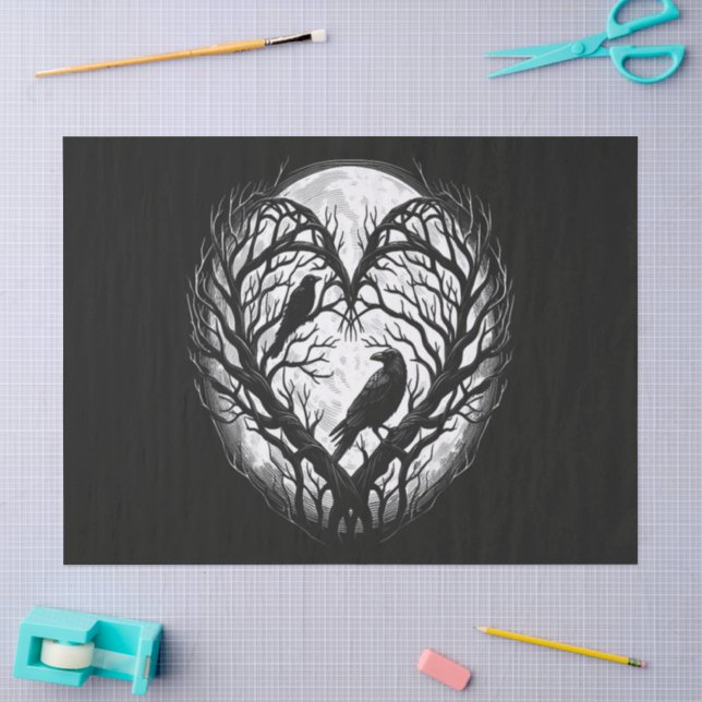 Papel De Seda Árvore do Coração do Corvo  (Arte )