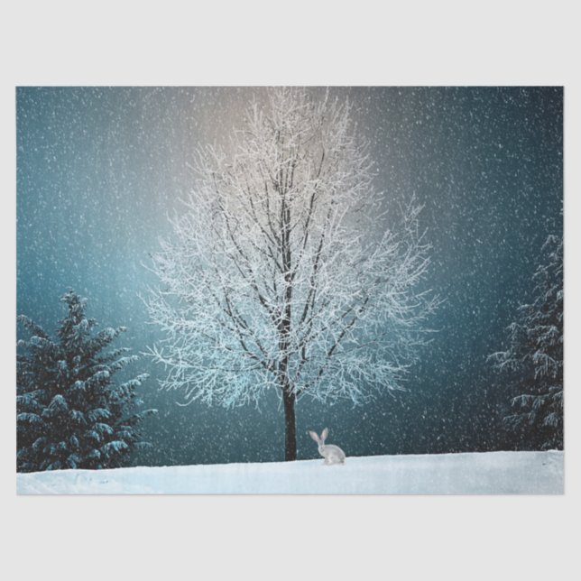 Papel De Seda Árvore Invernal Impressionante - Completa Com Coel (Frente )