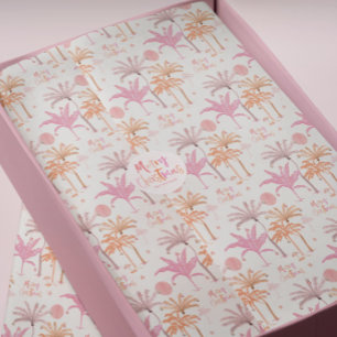 Papel De Seda Árvore Tropical de Palma Feliz Natal