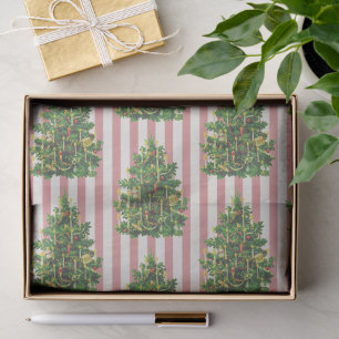Papel De Seda Árvore Vermelha de Natal Vintage