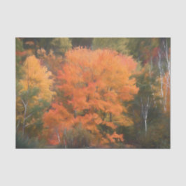 Papel De Seda Árvores Caem Floresta Florestal Laranja Amarelo Bo