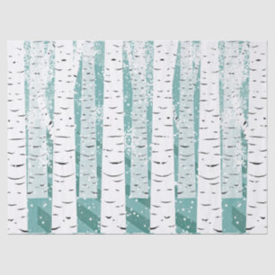 Papel De Seda Árvores-de-bico flocos de neve listrados pelas fl