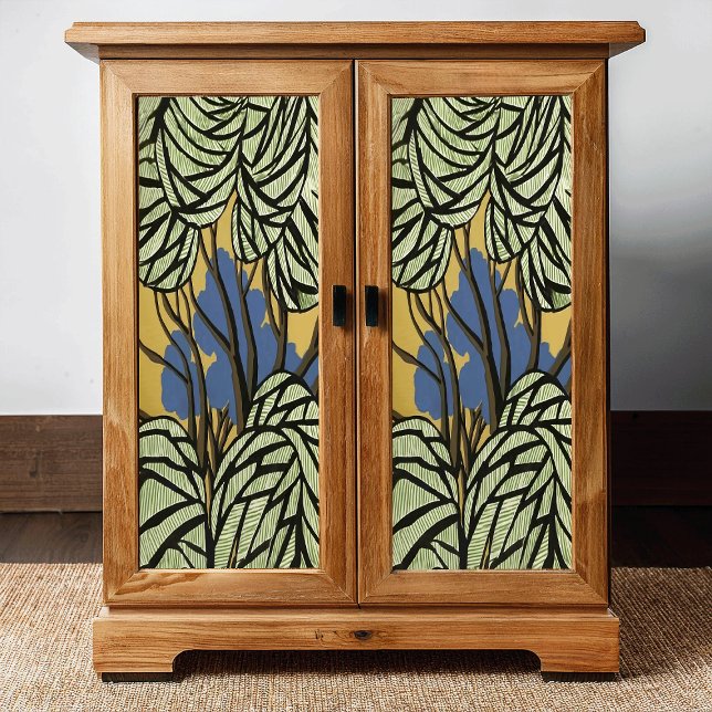 Papel De Seda Árvores de estilo primitivo e deixa a dissociação (Criador carregado)