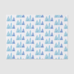 Papel De Seda Árvores de Natal Azuis