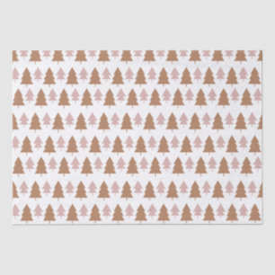Papel De Seda Árvores de Natal Boho Terracota Rosa Branco Feriad