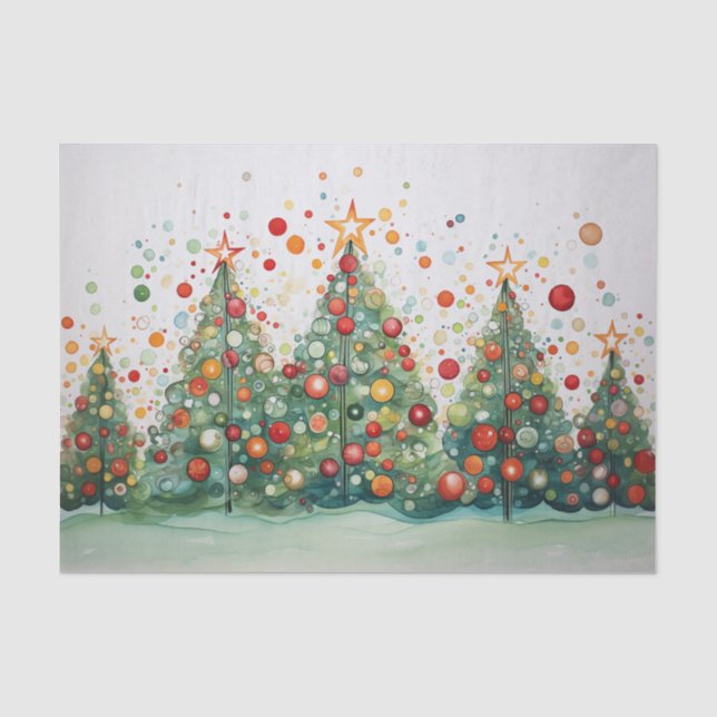 Papel De Seda Árvores de Natal contínuas (Frente )