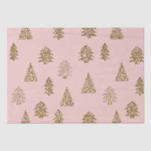 Papel De Seda Árvores de Natal de Glama Dourada Rosa-Rosa-Blush