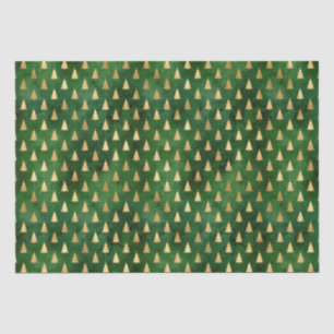 Papel De Seda Árvores de Natal, dourado verde russo