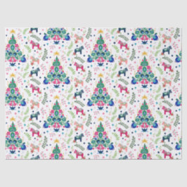 Papel De Seda Árvores de Natal e Cavalo de Dala - Folhas Escandi