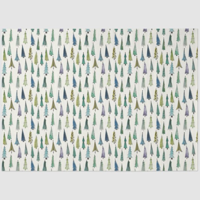 Papel De Seda Árvores de Natal Engraçadas (Bela Arte Ilustrada) (Frente )