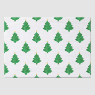 Papel De Seda Árvores de Natal Evergreen Watercolor