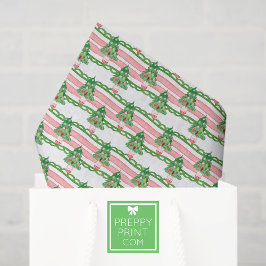 Papel De Seda Árvores de Natal Listradas com Aquarela Caprichosa