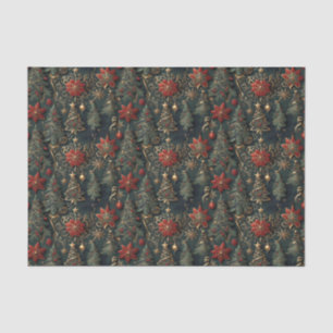 Papel De Seda Árvores de Natal, poinsetos, flocos de neve, estre