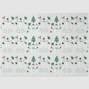 Papel De Seda Árvores de Natal Snowmen Corações de Natal Verde