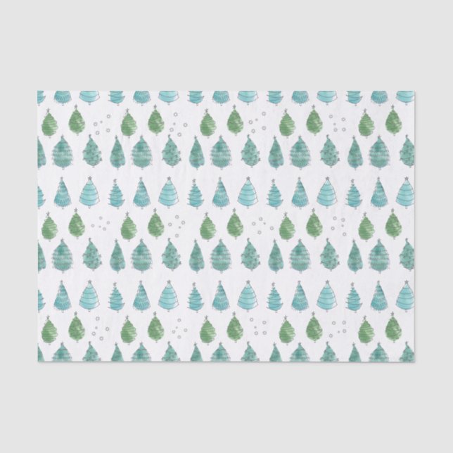 Papel De Seda Árvores de Natal Verde e Bonitas (Frente )