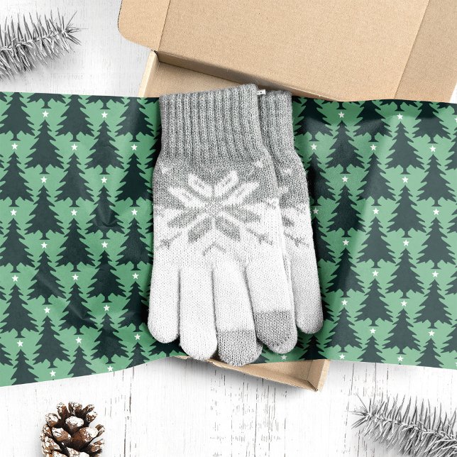Papel De Seda Árvores de Natal Verde Escuro em Verde (Criador carregado)