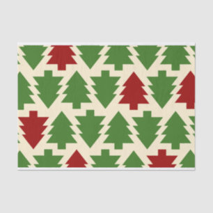 Papel De Seda Árvores de Natal Verdes e Vermelhas