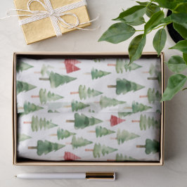 Papel De Seda Árvores de Natal Vermelhas Verdes