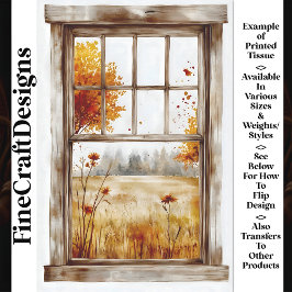 Papel De Seda Árvores de queda e flores selvagens através da jan