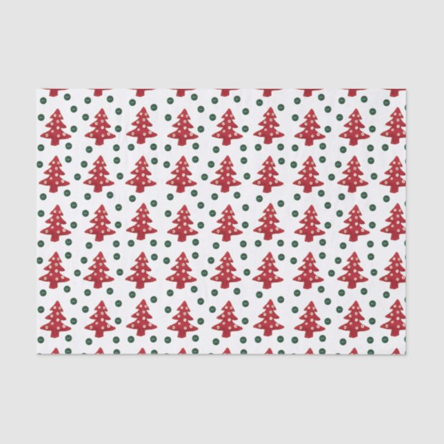 Papel De Seda Árvores e botões de Natal do artesanato (Frente )