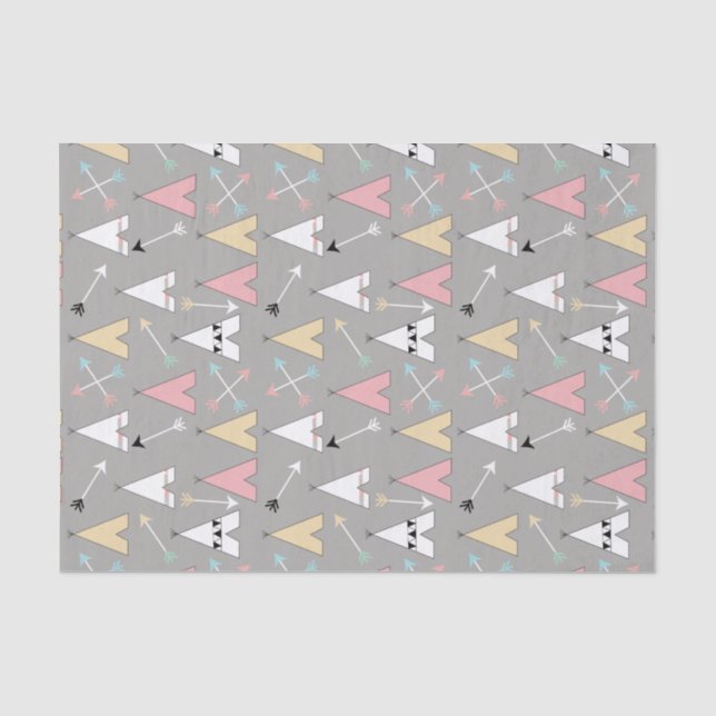 Papel De Seda Árvores e Teias Boêmicas de Pastel-Cinto (Frente )