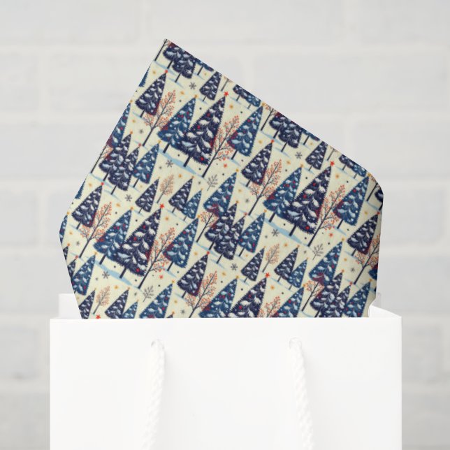 Papel De Seda Árvores Elegantes (Sacola de presentes)
