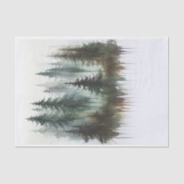 Papel De Seda Árvores em Aquarela Casamento Rústico na Natureza