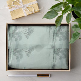 Papel De Seda Árvores Minimalistas da Paisagem Japonesa Água Ver