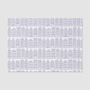 Papel De Seda As casas de fileira do canal de Amsterdão ilumina