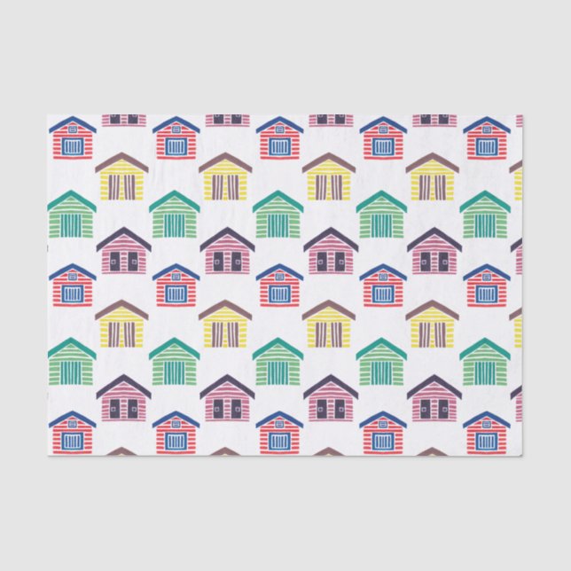Papel De Seda As casas de praia coloridas (Frente )