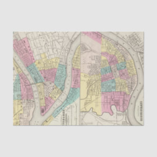 Papel De Seda As cidades de Pittsburgh Allegheny Cincinnati