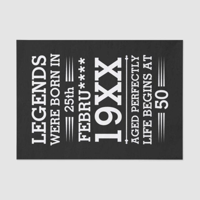 Papel De Seda As Legendas Personalizadas Eram Nasceres no Mês do (Frente )