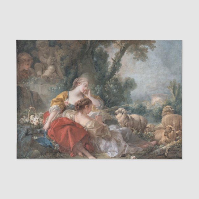 Papel De Seda As Pastoras por Francis Boucher (Frente )