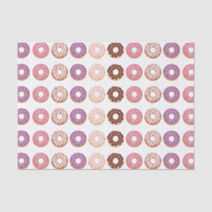 Papel De Seda As rosquinhas congeladas rosa com polvilham o