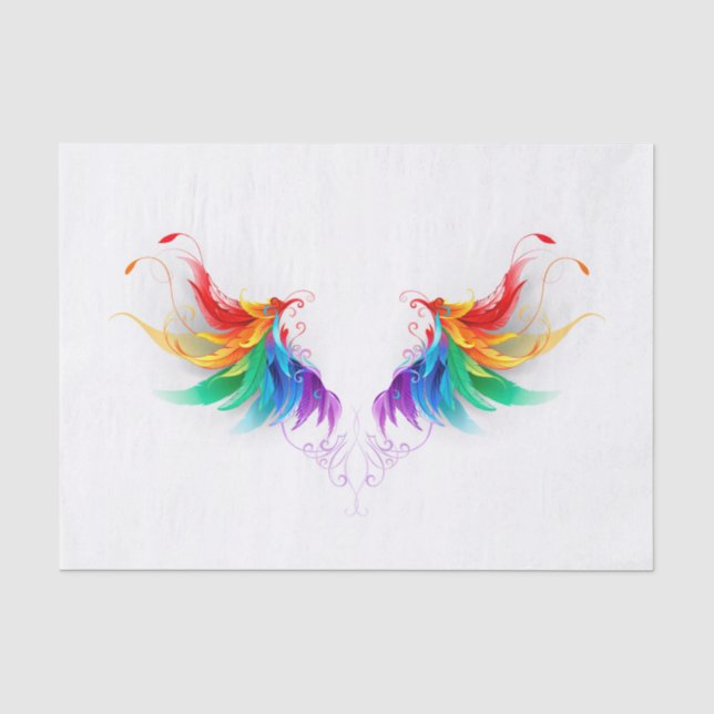 Papel De Seda Asas Arco-íris Fofas (Frente )