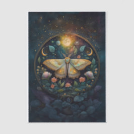 Papel De Seda Asas de Gossamer à Meia-Noite, Mariposa & Lua