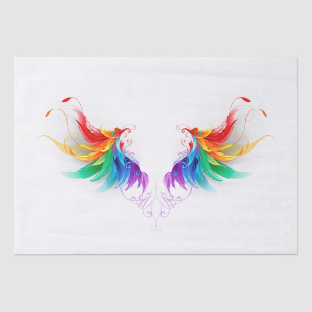 Papel De Seda Asas Fluffy Rainbow (Frente )