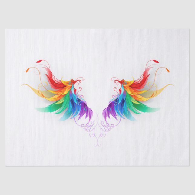 Papel De Seda Asas Fluffy Rainbow (Frente )