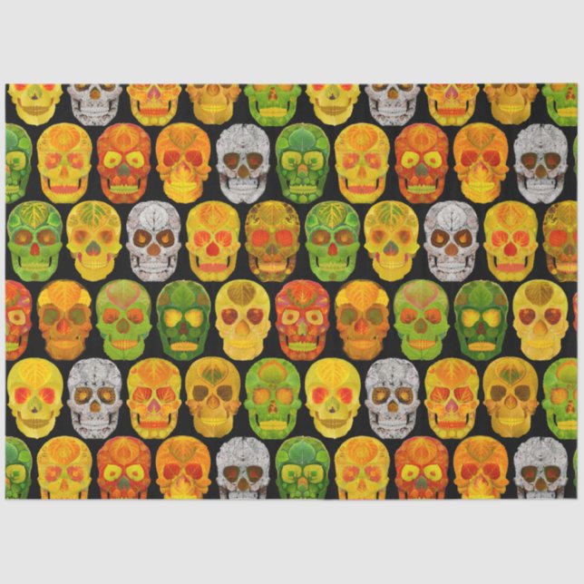 Papel De Seda Aspen Leaf Skulls padrão sem falhas 2018 (Frente )