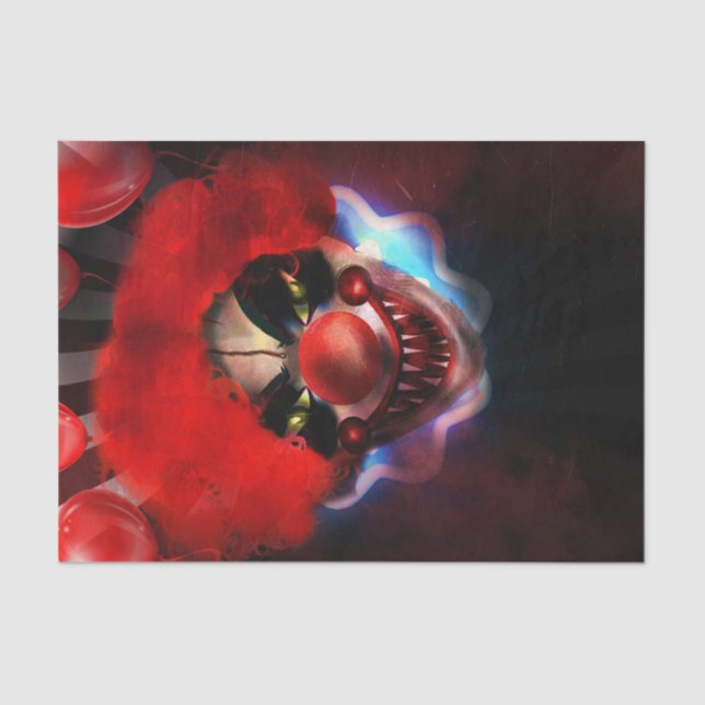 Papel De Seda Assassino Assustador do Palhaço de Halloween (Frente )