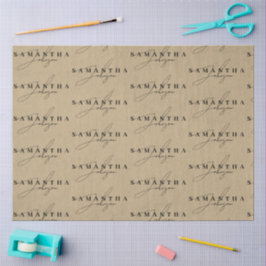 Papel De Seda Assinatura Rústica Kraft Marrom