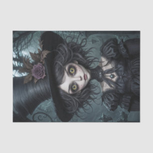 Papel De Seda Assombrando Descamação de Garota Amarelo