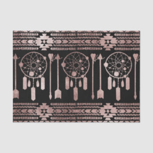Papel De Seda Asteca tribal Dourado cor-de-rosa de Dreamcatcher