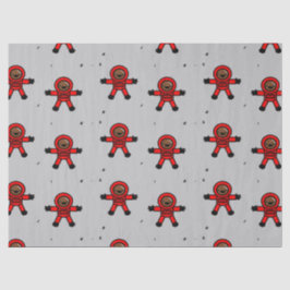 Papel De Seda Astronautas de terno vermelho em cinzas