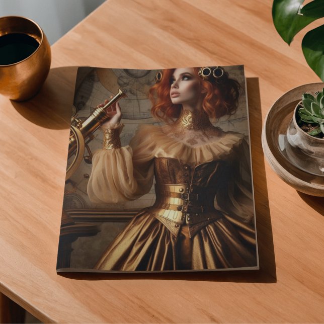 Papel De Seda Astrônomo Dourado Steampunk Vitoriano Decoupage  (Criador carregado)